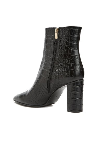 Network Kadın Siyah Kroko Desenli Deri Bot
