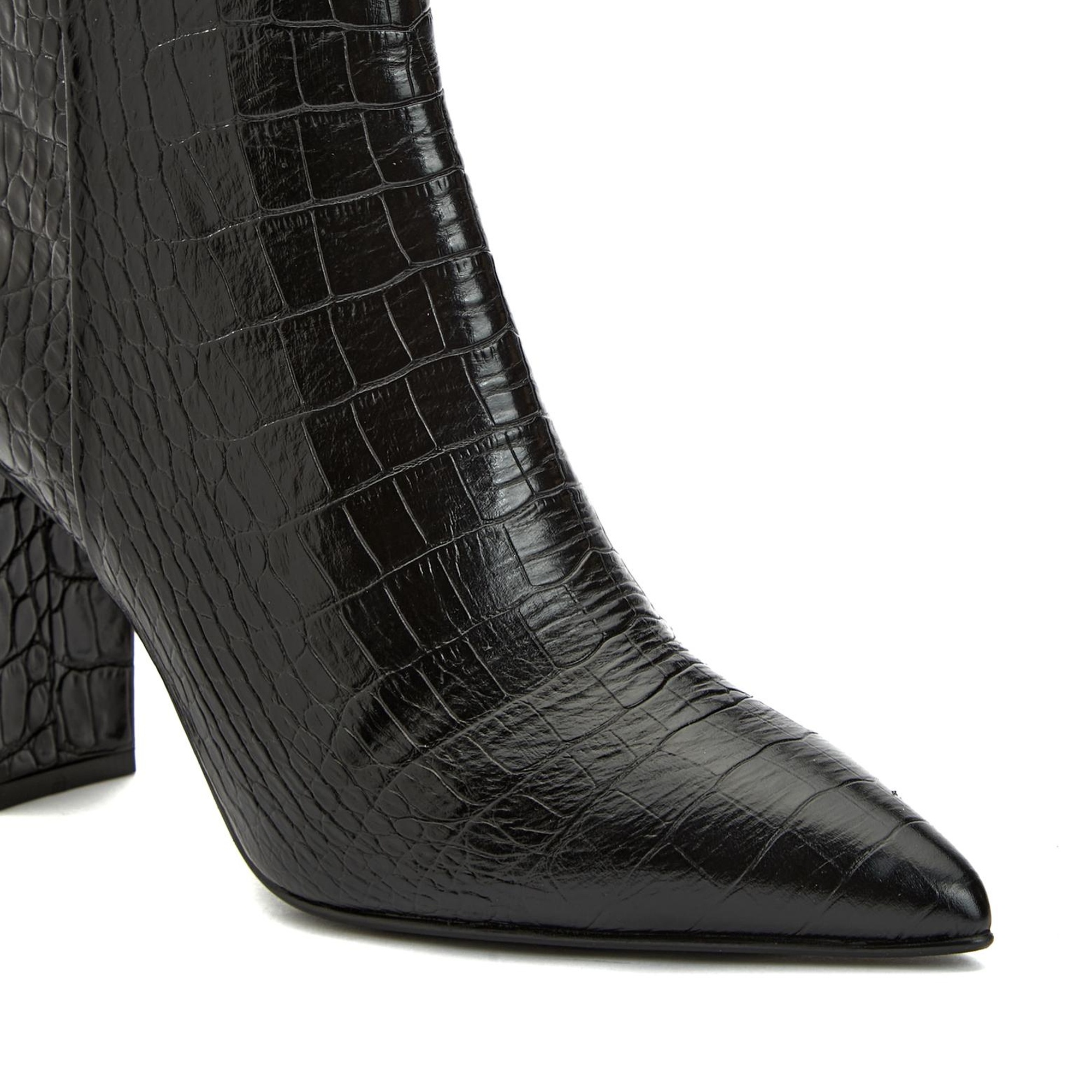Network Kadın Siyah Kroko Desenli Deri Bot
