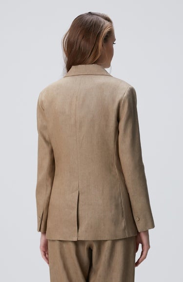  Network Kadın Vizon Melanj Keten Karışımlı Ceket