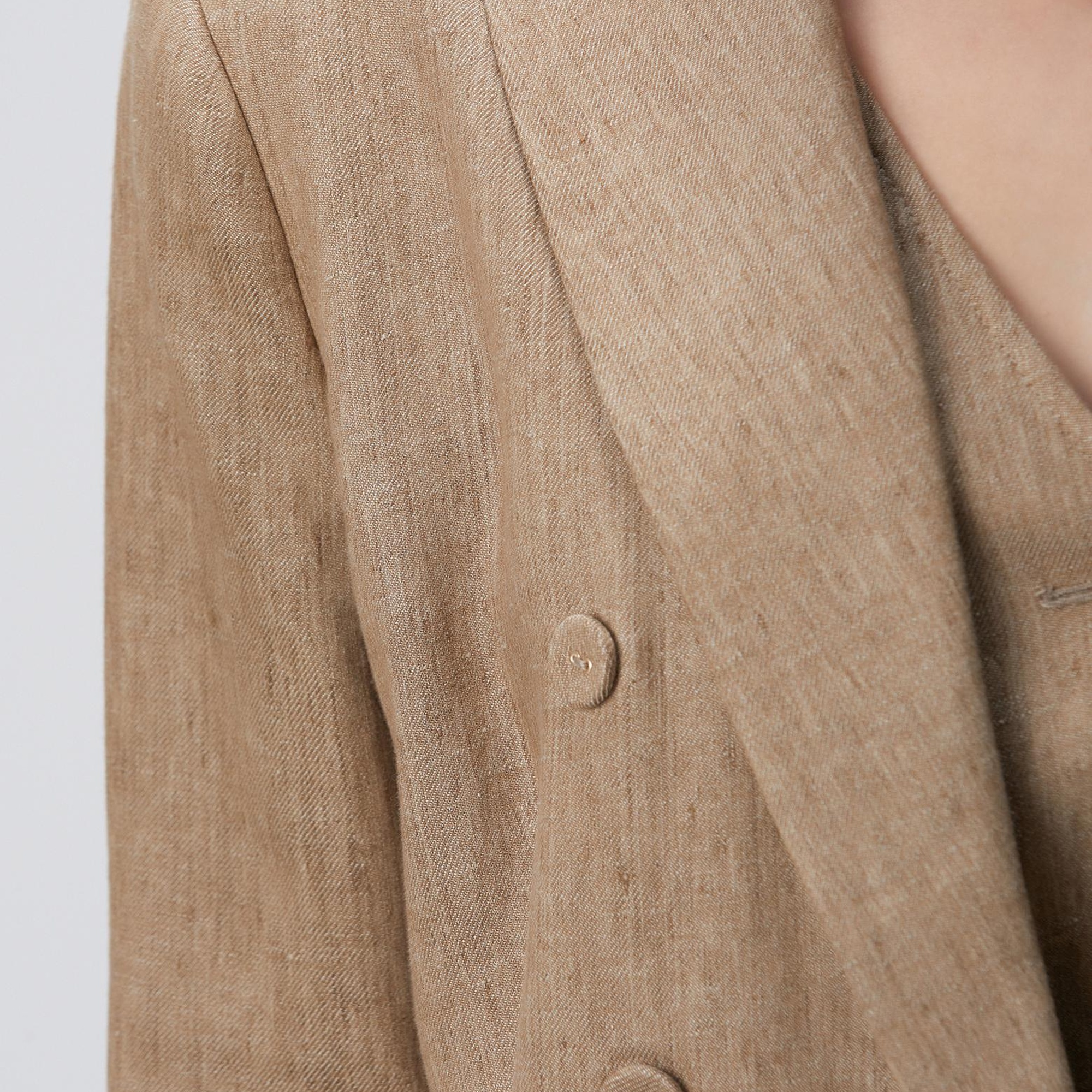 Network Kadın Vizon Melanj Keten Karışımlı Ceket