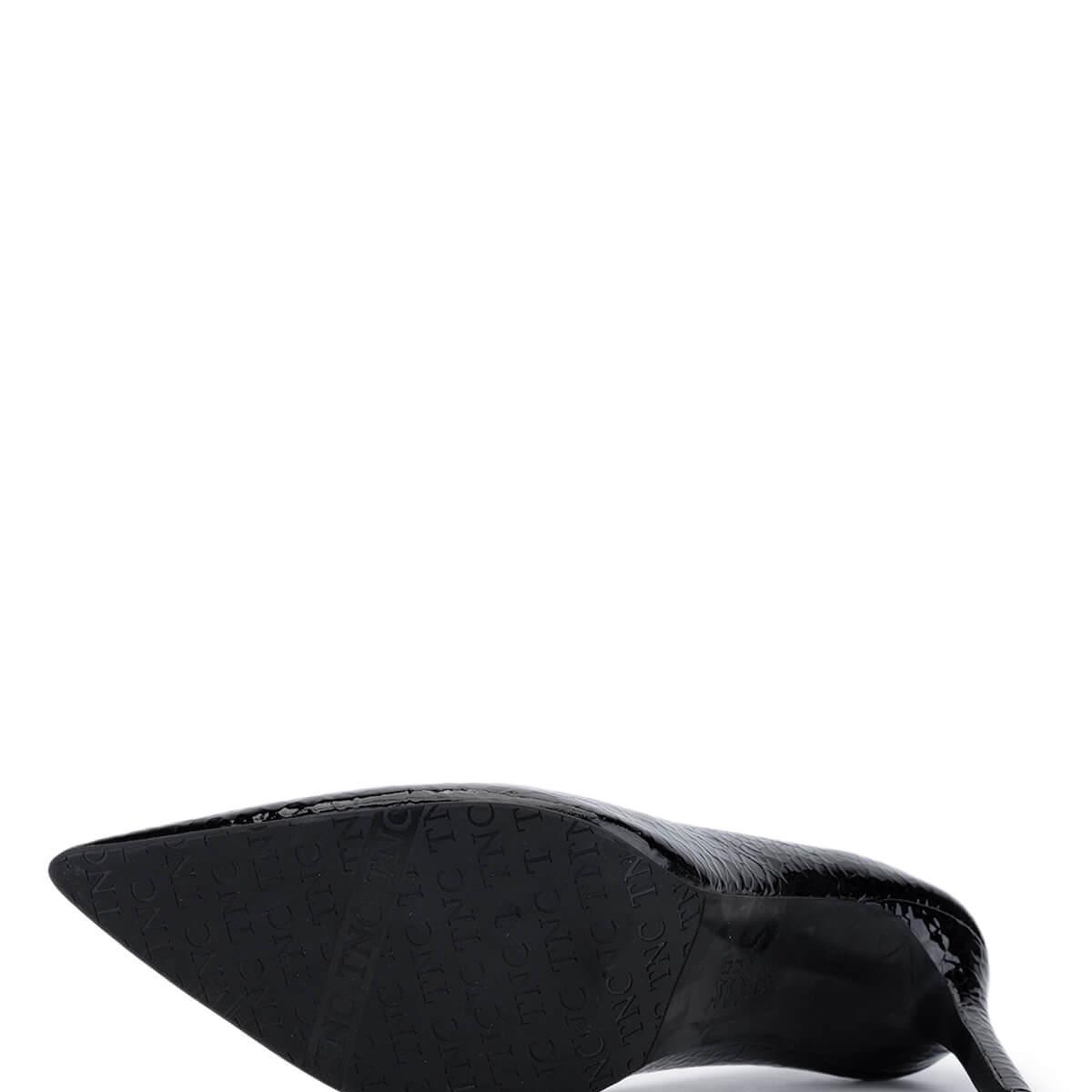 Tamer Tanca Kadın Suni Deri Siyah Kroko Topuklu Ayakkabı