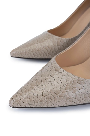  Tamer Tanca Kadın Suni Deri Nude Topuklu Ayakkabı