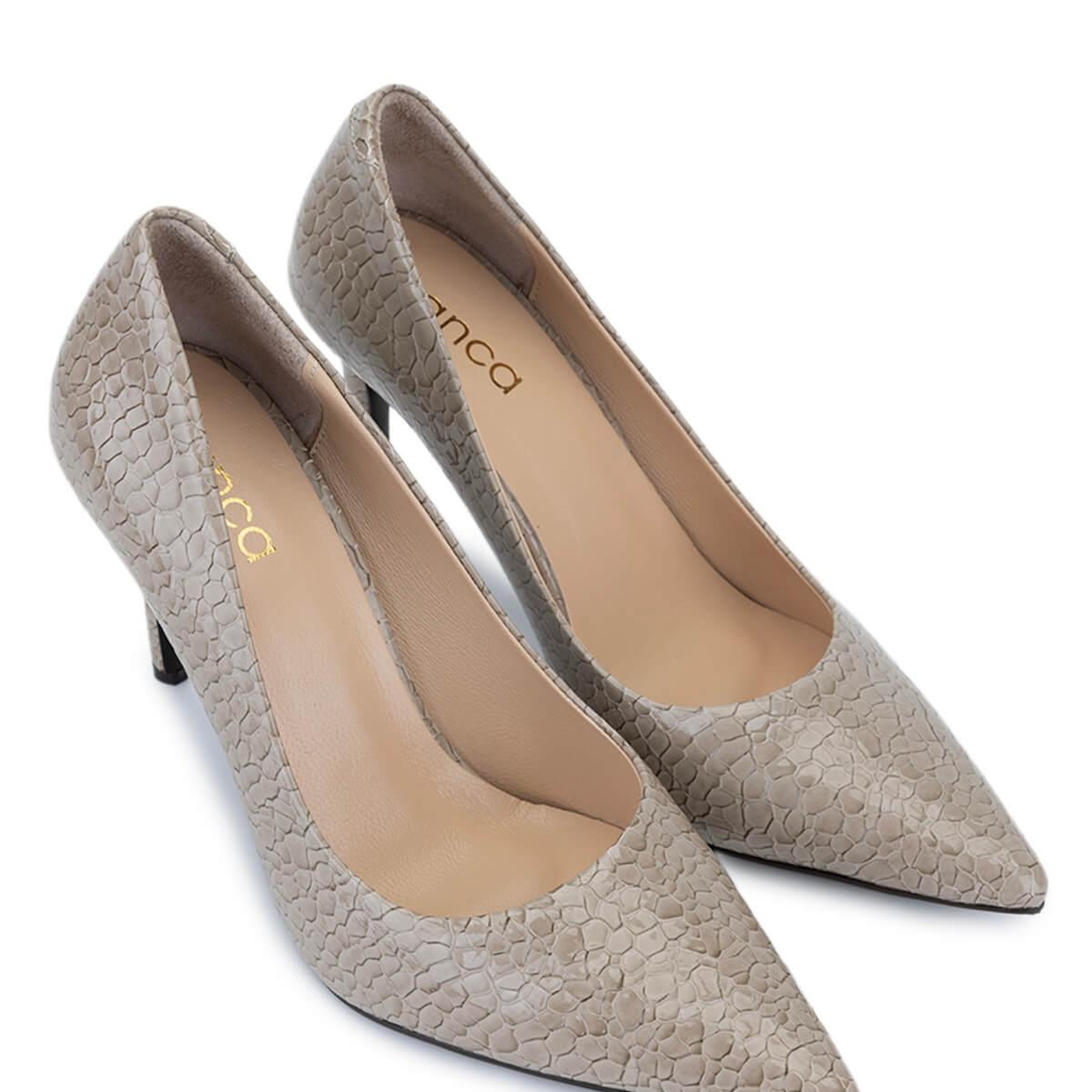 Tamer Tanca Kadın Suni Deri Nude Topuklu Ayakkabı