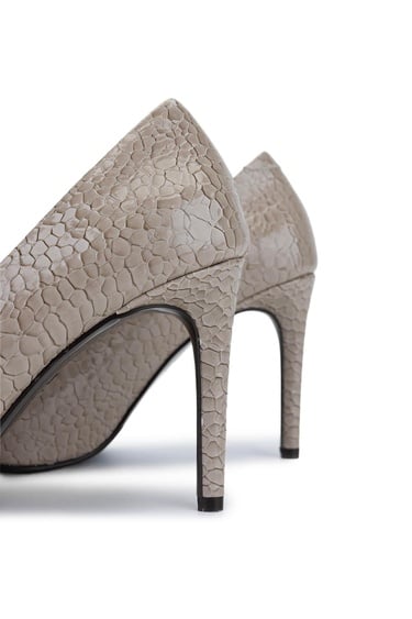  Tamer Tanca Kadın Suni Deri Nude Topuklu Ayakkabı