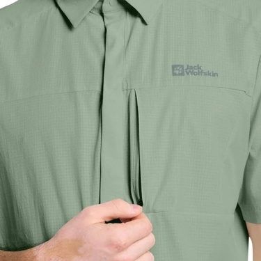  Jack Wolfskin Vandra S|s Shirt Erkek Yeşil Gömlek