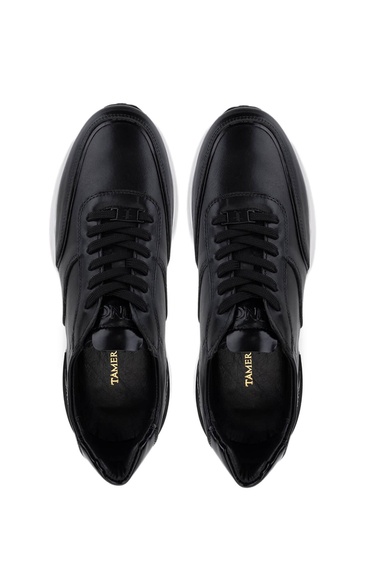  Tamer Tanca Erkek Hakiki Deri Siyah Sneakers & Spor Ayakkabı
