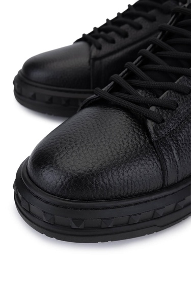  Tamer Tanca Erkek Siyah Deri Sneakers & Spor Ayakkabı