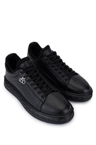  Tamer Tanca Erkek Siyah Deri Sneakers & Spor Ayakkabı