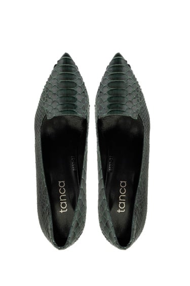  Tamer Tanca Kadın Hakiki Deri Yeşil Klasik Ayakkabı