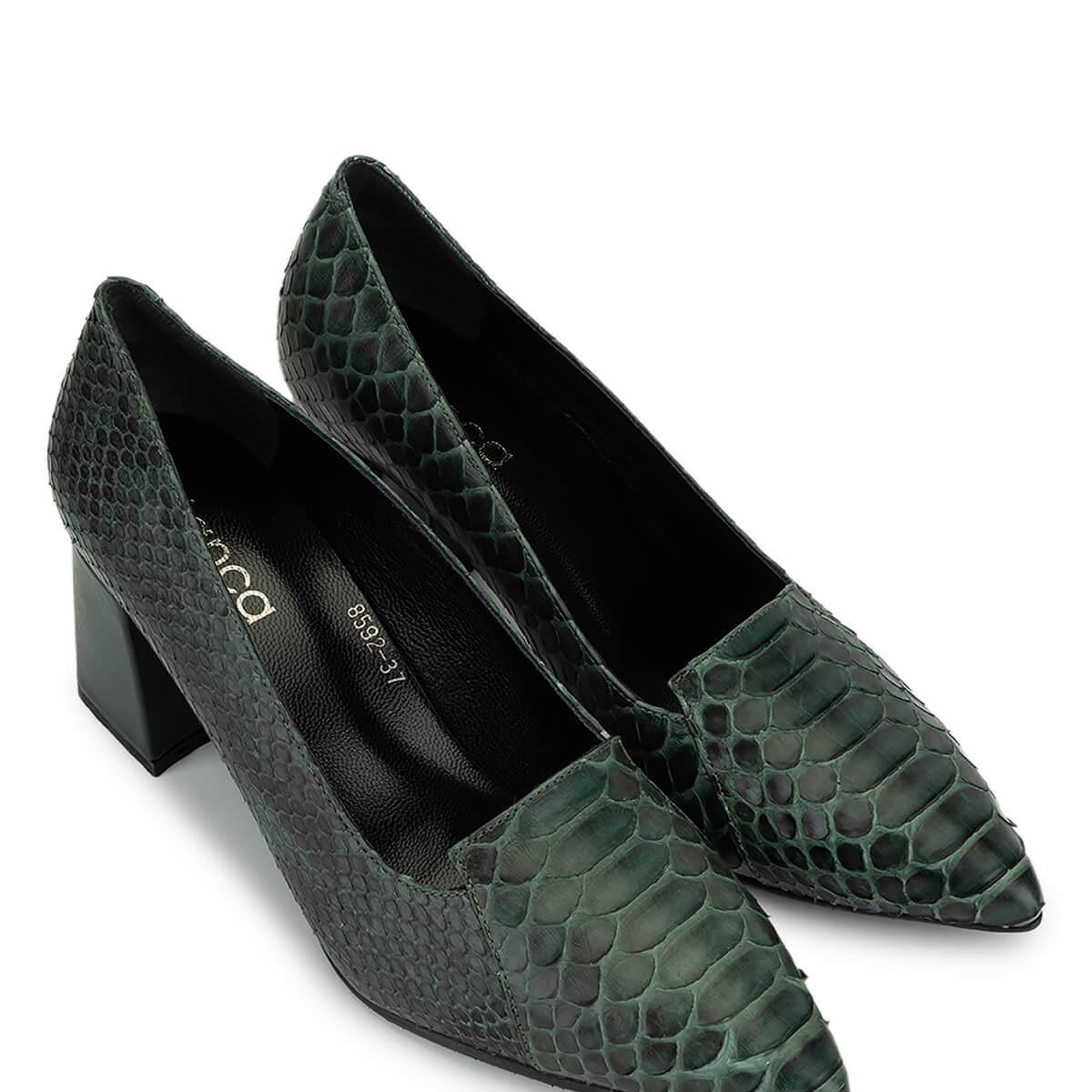 Tamer Tanca Kadın Hakiki Deri Yeşil Klasik Ayakkabı