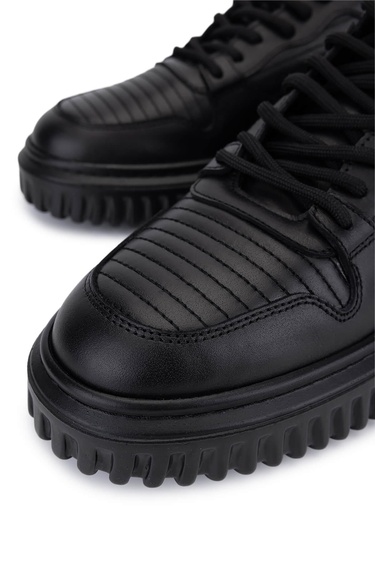  Tamer Tanca Erkek Siyah Deri Sneakers & Spor Ayakkabı