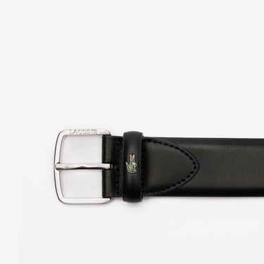  Lacoste Elegance Erkek Deri Siyah Kemer