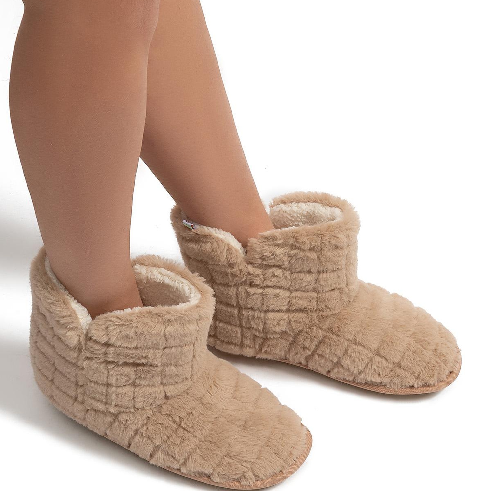 Edi Peluş Kadın Ev Botu Bej 37/41