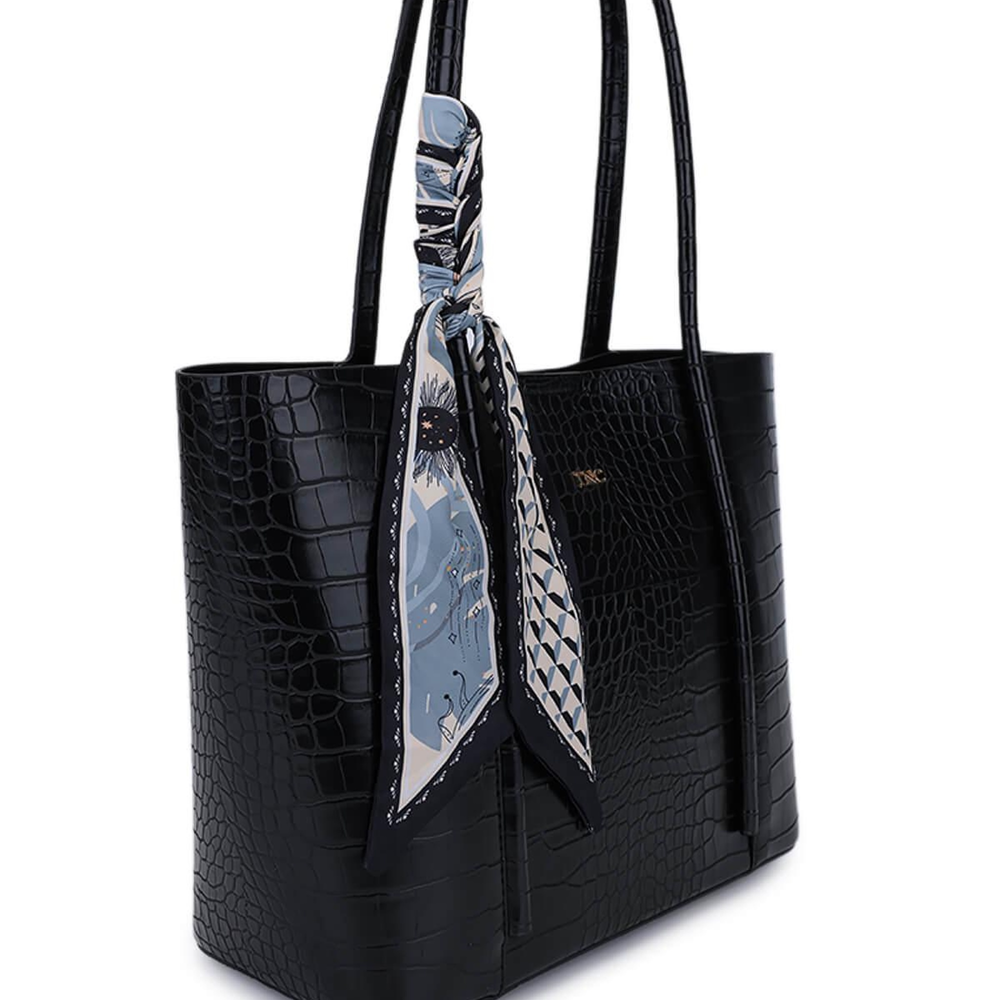 Tamer Tanca Kadın Suni Deri Siyah Kroko Omuz Çanta