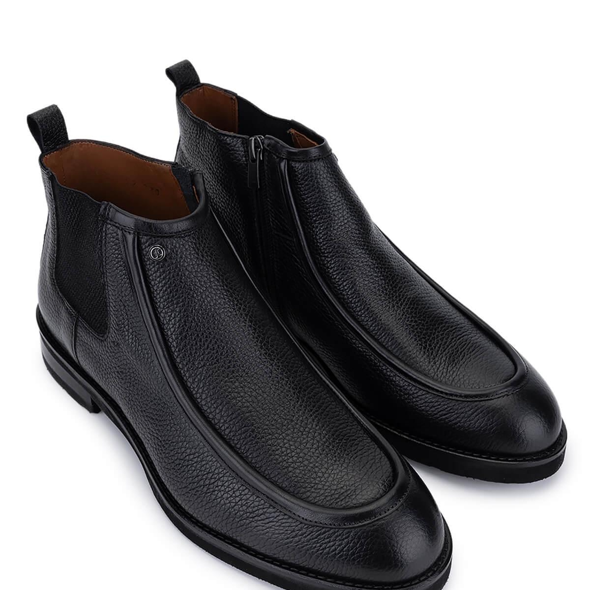 Tamer Tanca Erkek Hakiki Deri Siyah Floter Klasik Bot