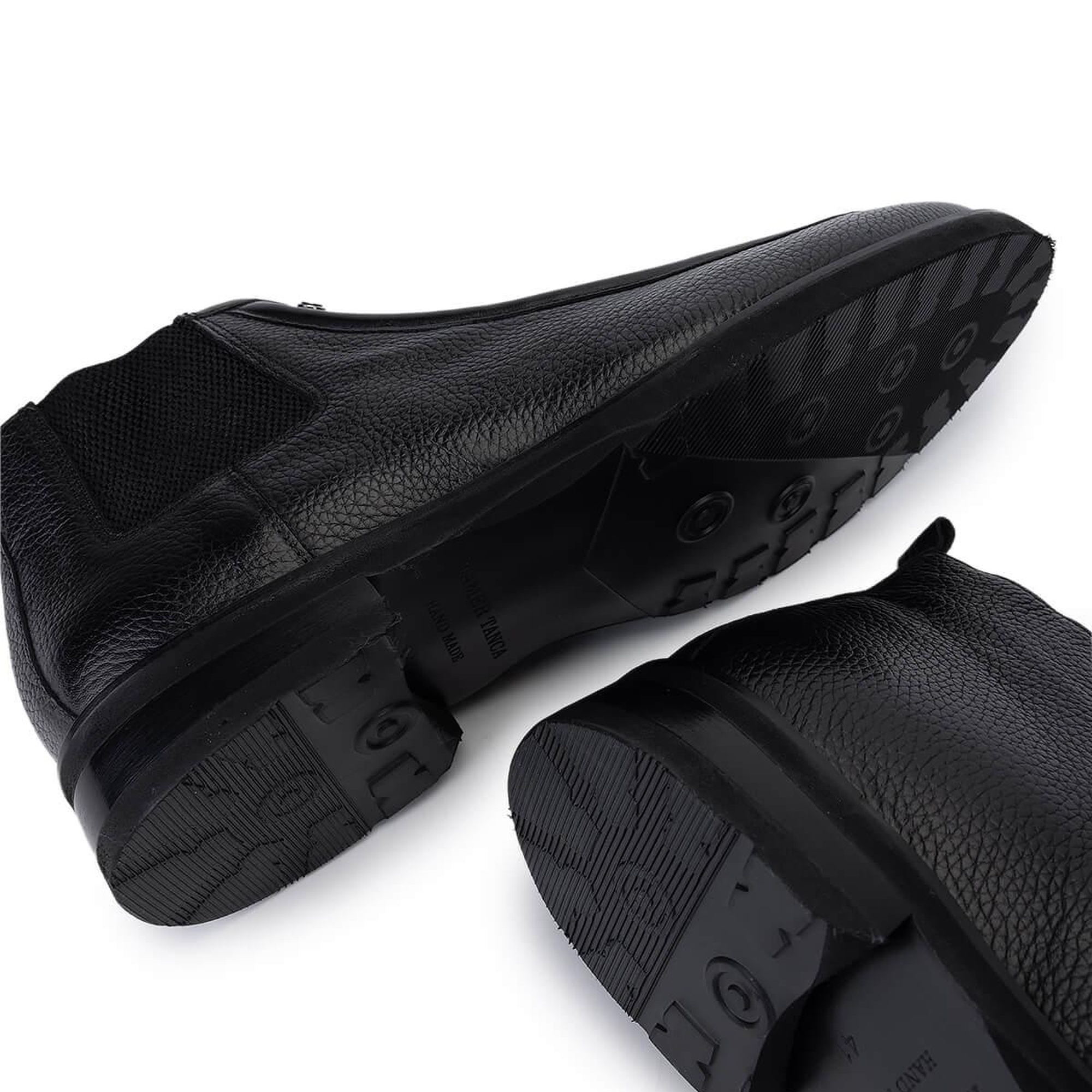 Tamer Tanca Erkek Hakiki Deri Siyah Floter Klasik Bot