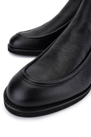  Tamer Tanca Erkek Hakiki Deri Siyah Floter Klasik Bot