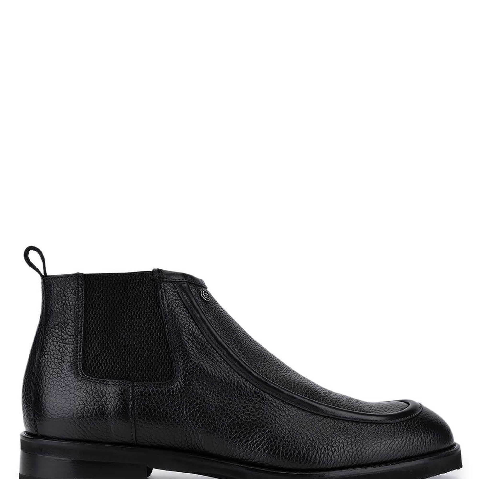 Tamer Tanca Erkek Hakiki Deri Siyah Floter Klasik Bot