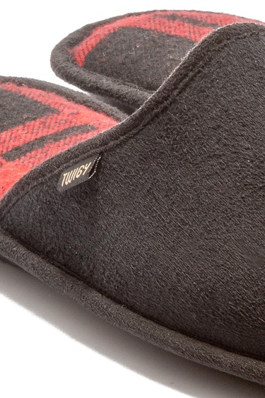  Ekose Erkek Ev Terliği Siyah Kırmızı-2 41/46