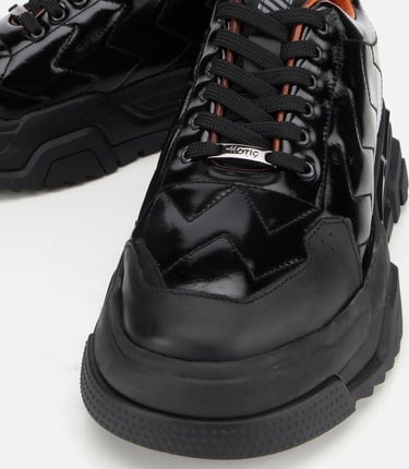  Erkek Deri Rugan Siyah Yüksek Topuklu Spor Ayakkabı