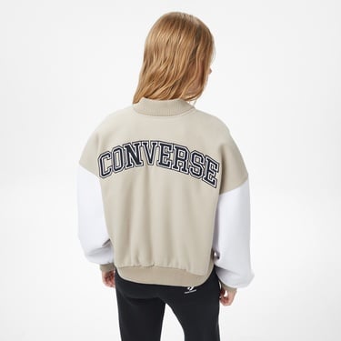  Converse Kadın Dik Yaka Bej Bomber Ceket