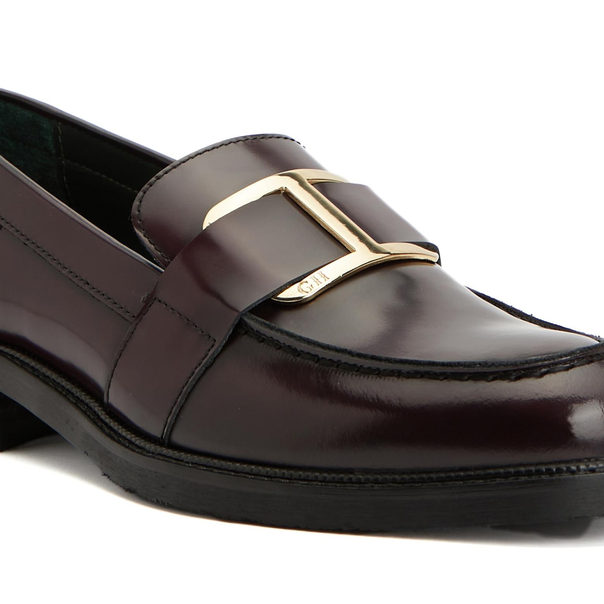 George Hogg Kadın Vişne Tokalı Deri Loafer