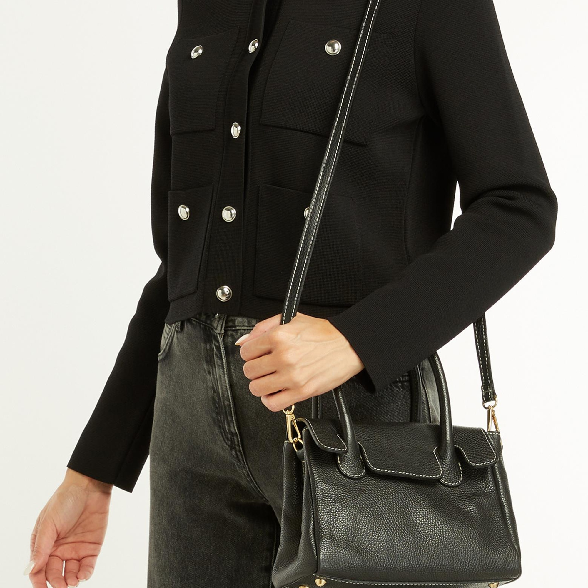 George Hogg Kadın Siyah Deri Çanta