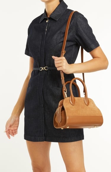  George Hogg Kadın Taba Süet Çanta