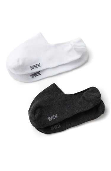  Divarese Erkek Antrasit Gri 2li Bambu Patik Çorap Seti