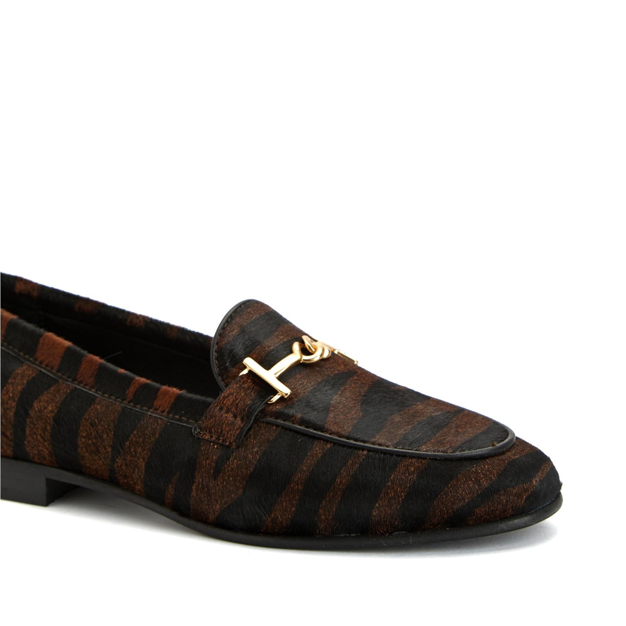 George Hogg Kadın Zebra Tokalı Deri Loafer