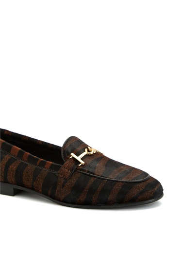  George Hogg Kadın Zebra Tokalı Deri Loafer