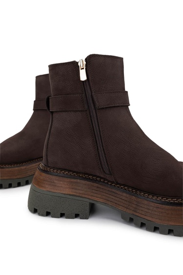  Tamer Tanca Kadın Hakiki Deri Kahverengi Nubuk Casual Bot