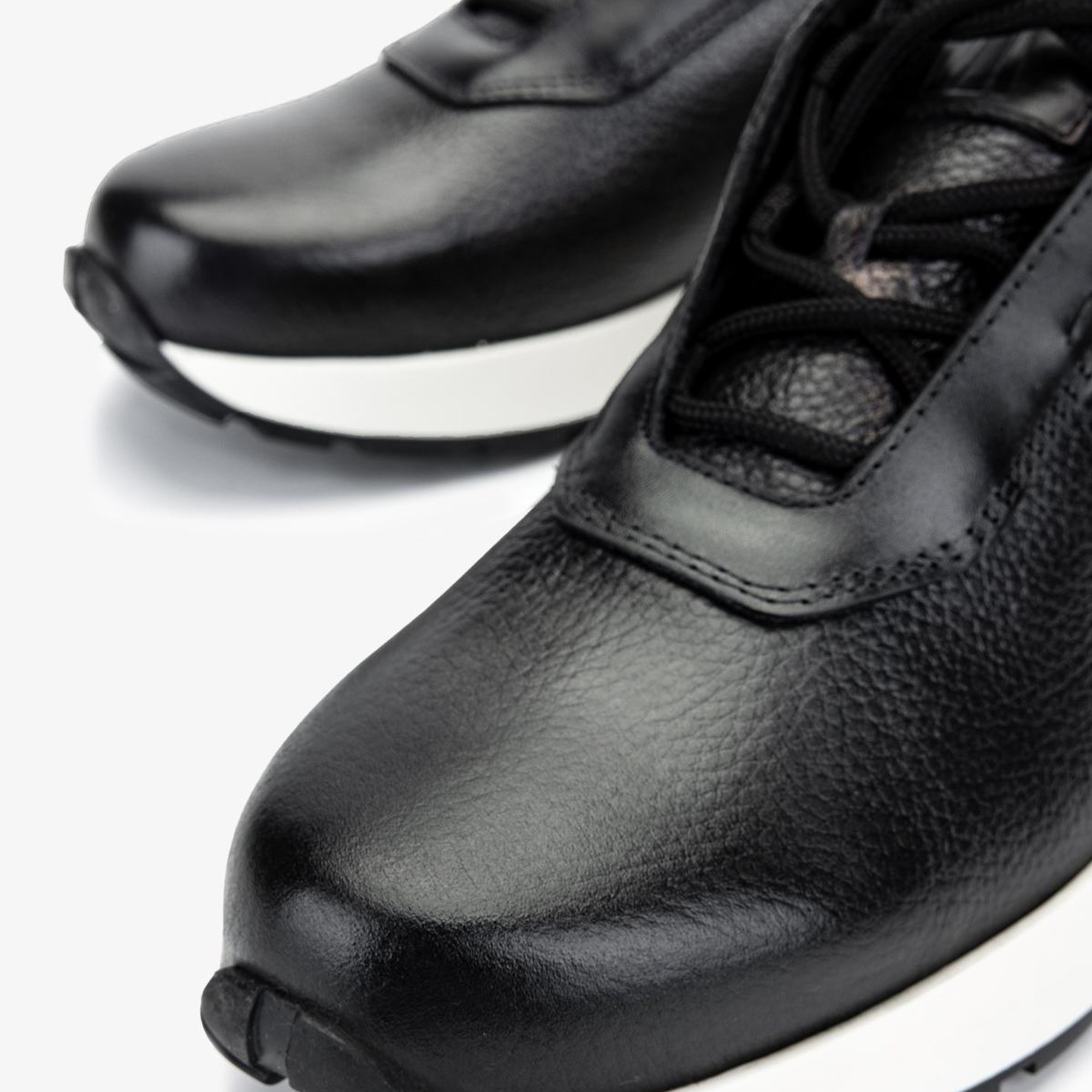 Valmenti Erkek Hakiki Deri Siyah Sneakers & Spor Ayakkabı