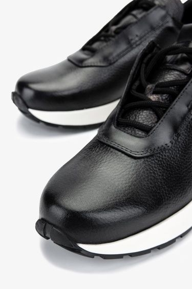  Valmenti Erkek Hakiki Deri Siyah Sneakers & Spor Ayakkabı
