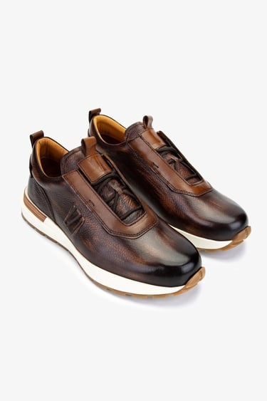  Valmenti Erkek Hakiki Deri Taba Sneakers & Spor Ayakkabı