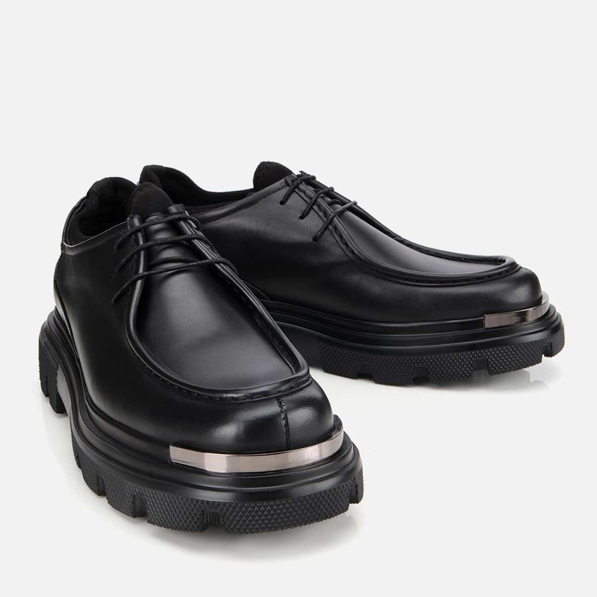 Erkek Deri Siyah Yüksek Topuklu Günlük Ayakkabı