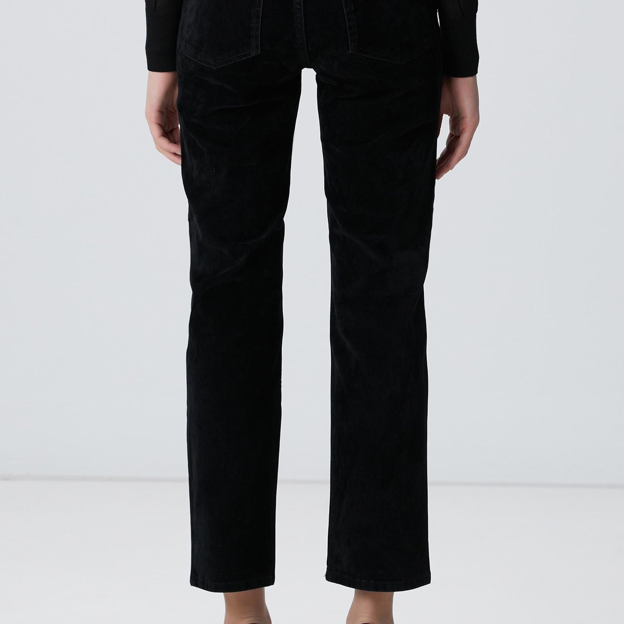 Network Kadın Siyah Kadife Denim Pantolon