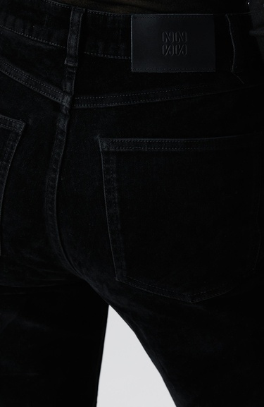  Network Kadın Siyah Kadife Denim Pantolon