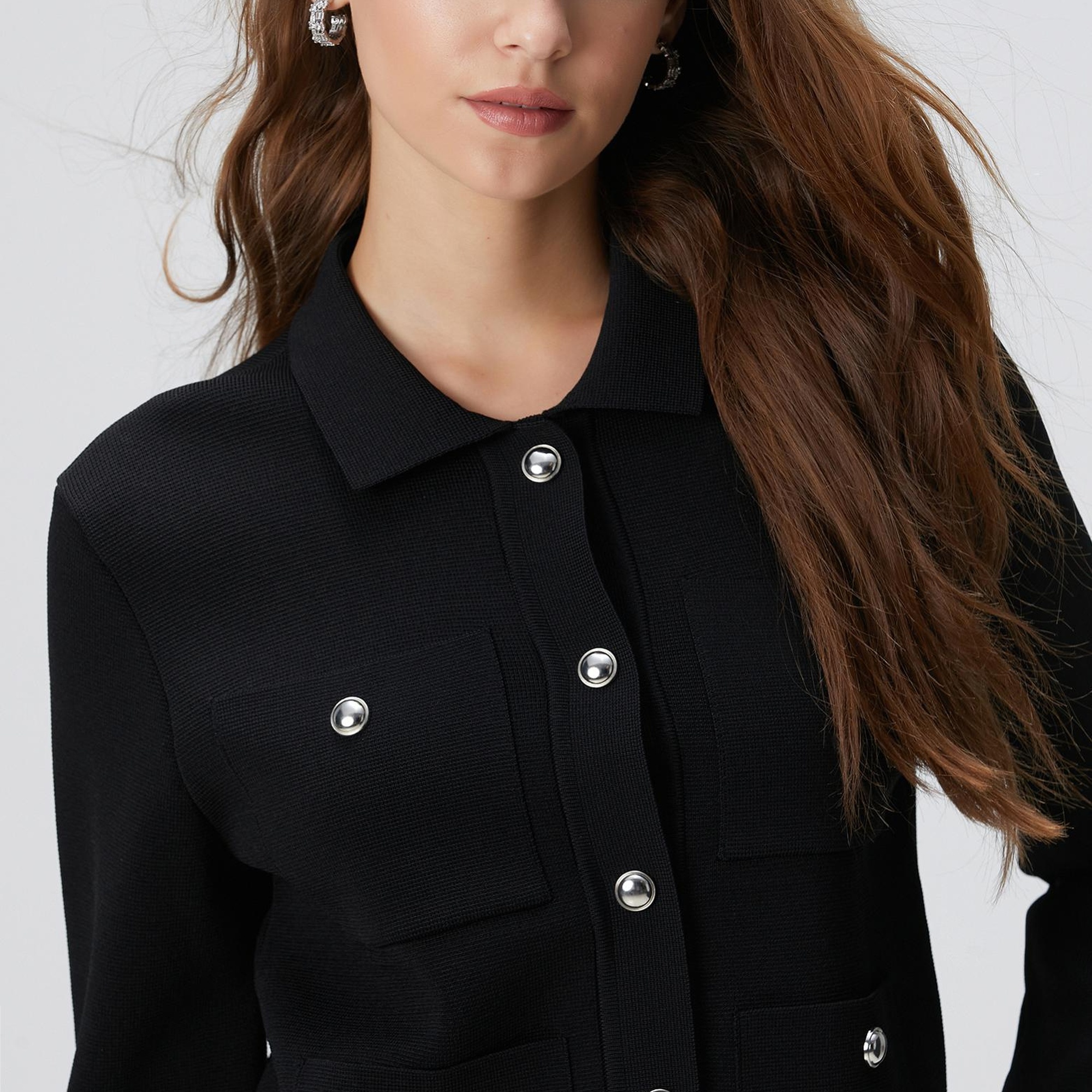 Network Kadın Siyah Triko Ceket