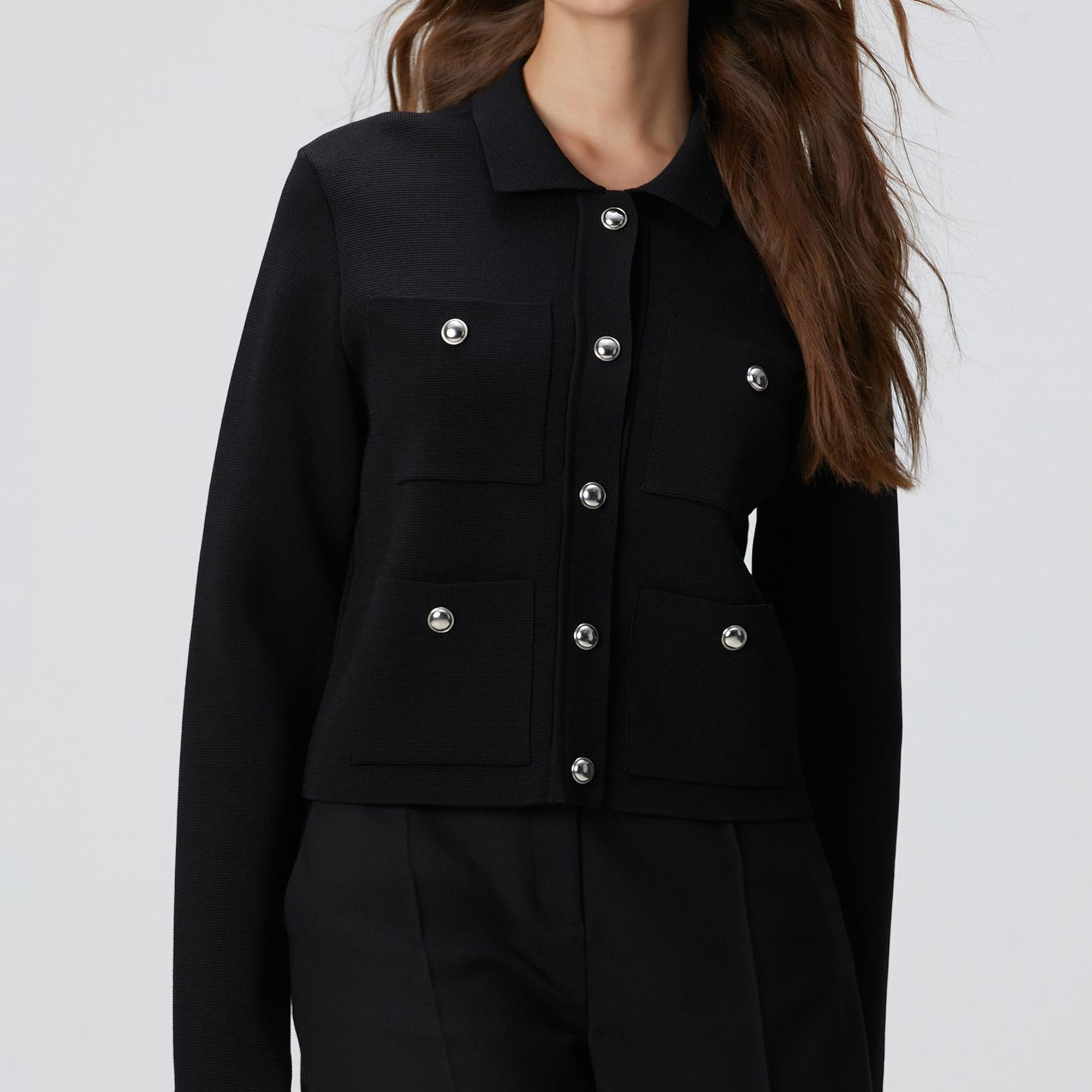 Network Kadın Siyah Triko Ceket