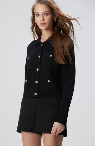  Network Kadın Siyah Triko Ceket