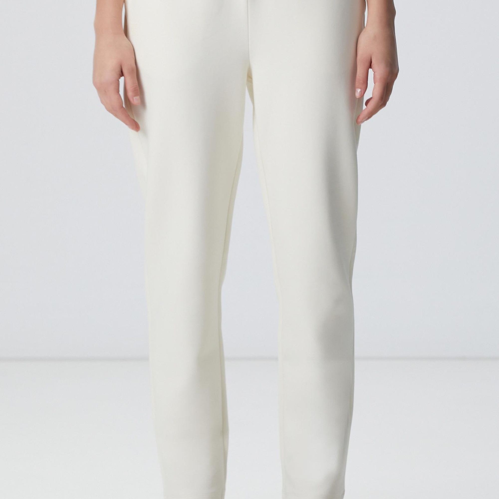 Network Kadın Kırık Beyaz N-Tech Dokuma Garnili Örme Eşofman