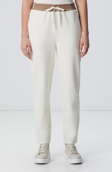  Network Kadın Kırık Beyaz N-Tech Dokuma Garnili Örme Eşofman