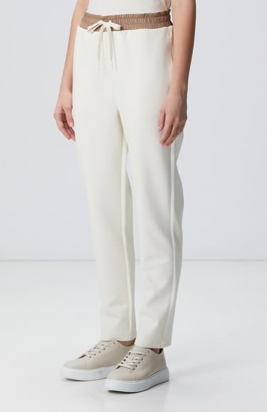  Network Kadın Kırık Beyaz N-Tech Dokuma Garnili Örme Eşofman