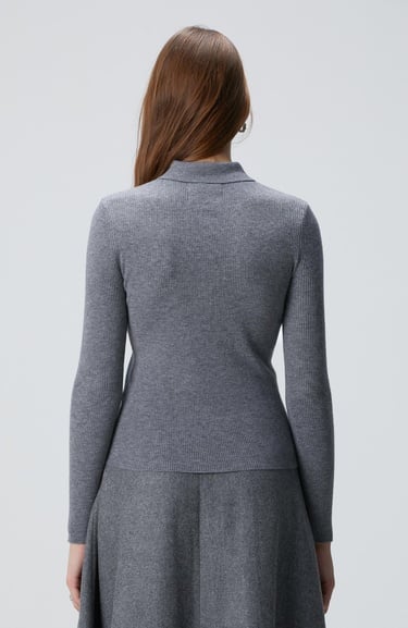  Network Kadın Gri Melanj Kazak