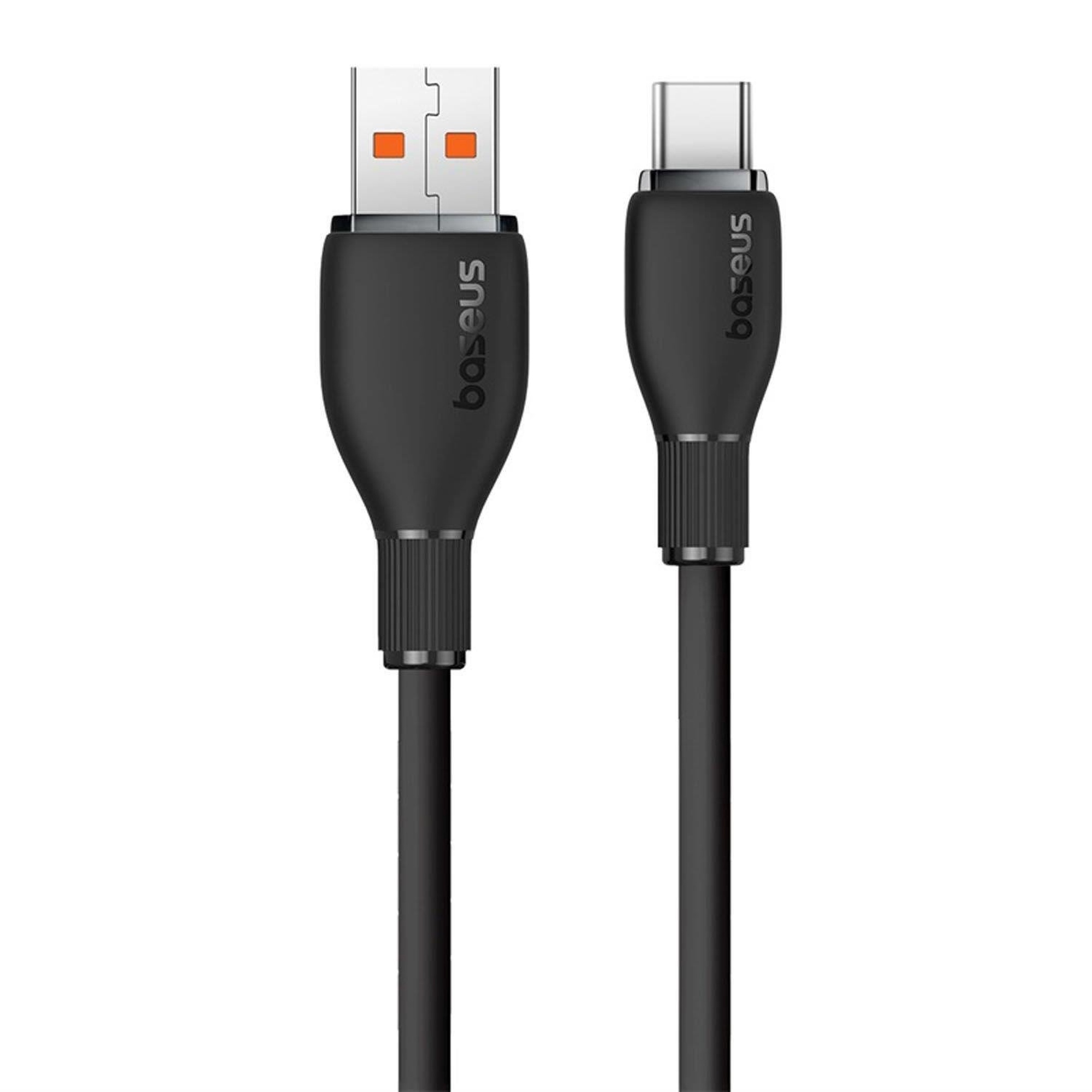 Baseus Pudding Hızlı Şarj Özellikli USB Type-C 100W Kablo 1.2 M Siyah