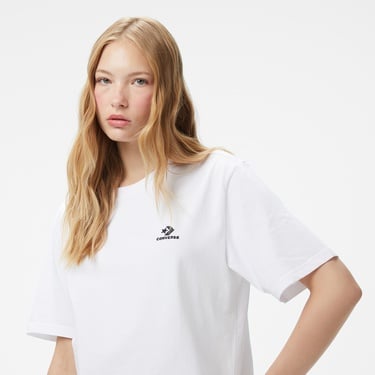  Converse Go-To Embroidered Star Chevron Unisex Beyaz T-Shirt