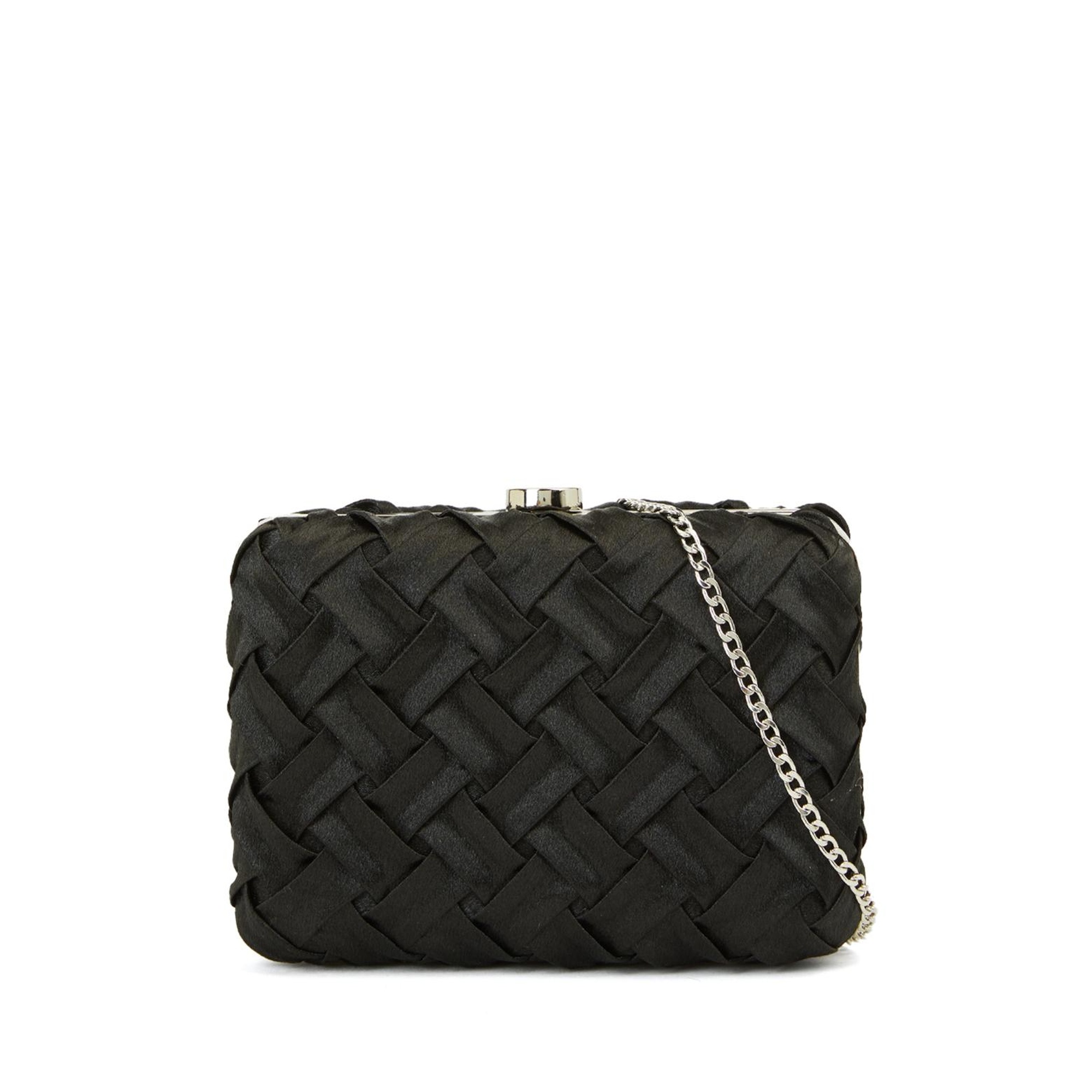 Network Kadın Siyah Örgü Detaylı Clutch