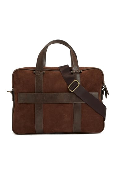  George Hogg Erkek Acı Kahve Süet Laptop Çantası