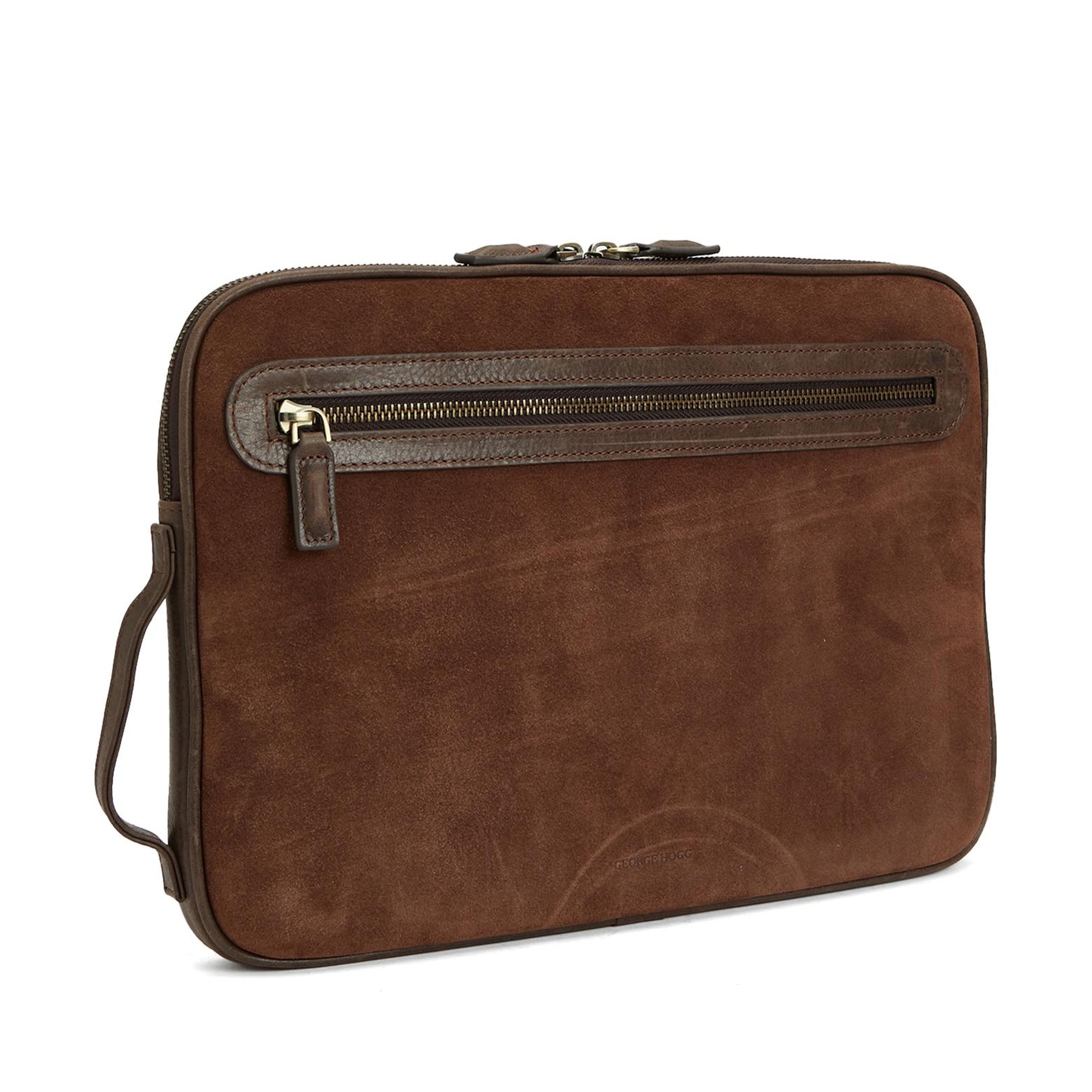 George Hogg Erkek Acı Kahve Süet Evrak Çantası